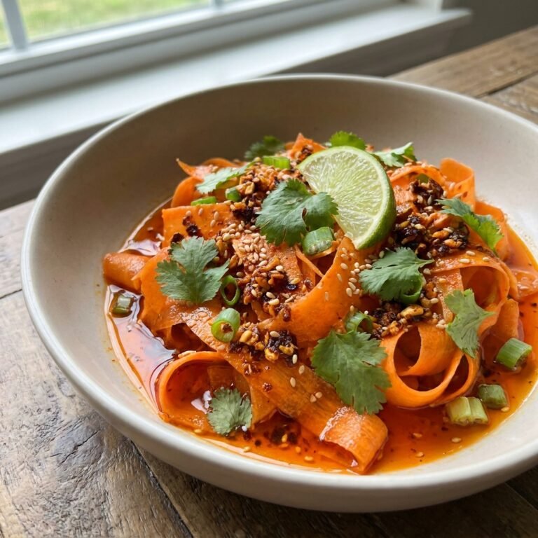Chili crisp carrot ribbon salad recipe