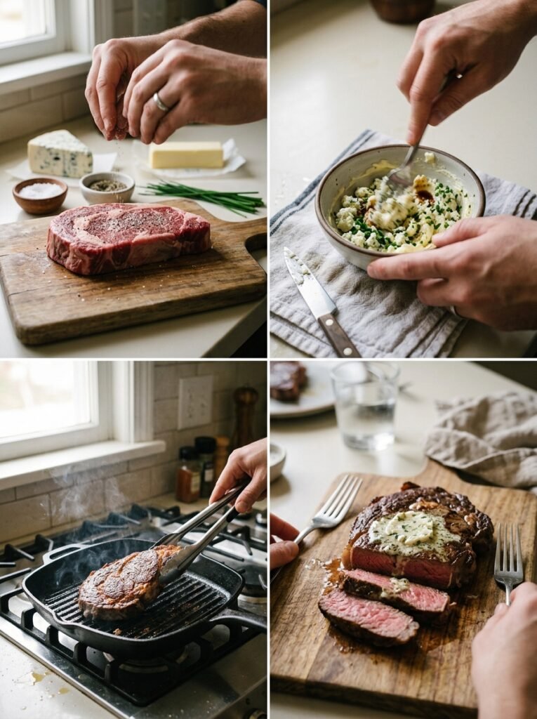 Low Carb Grilled Steak with Blue Cheese Butter 14 Grilling steak with 202604281720