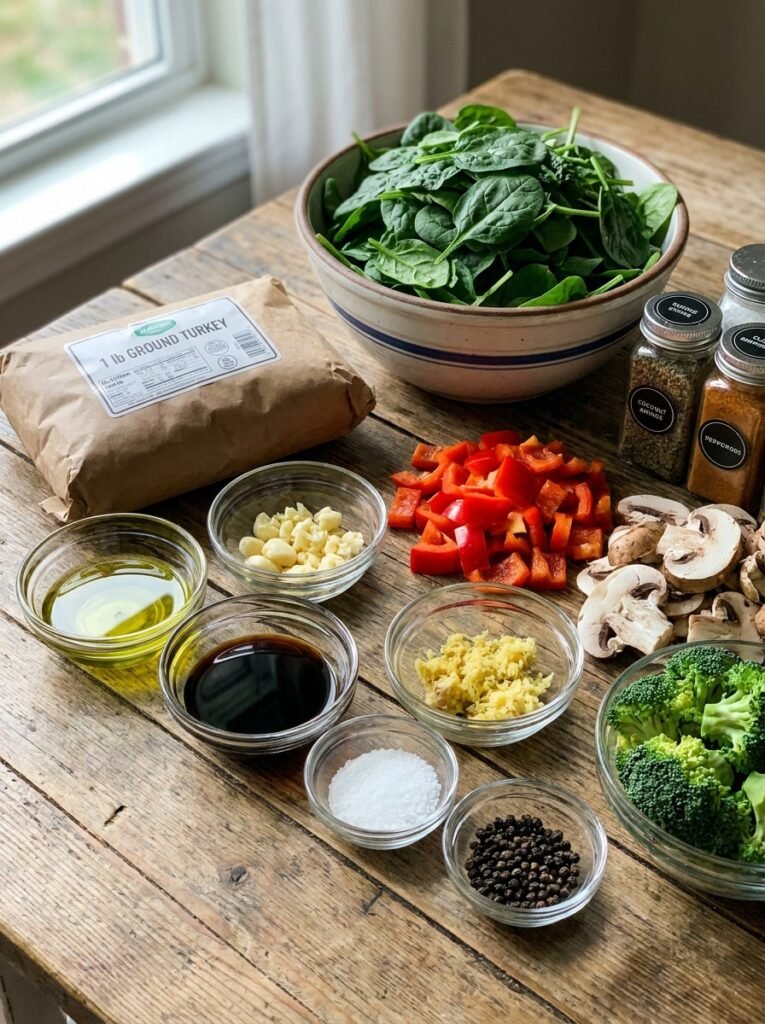 Ground turkey spinach 202604262024