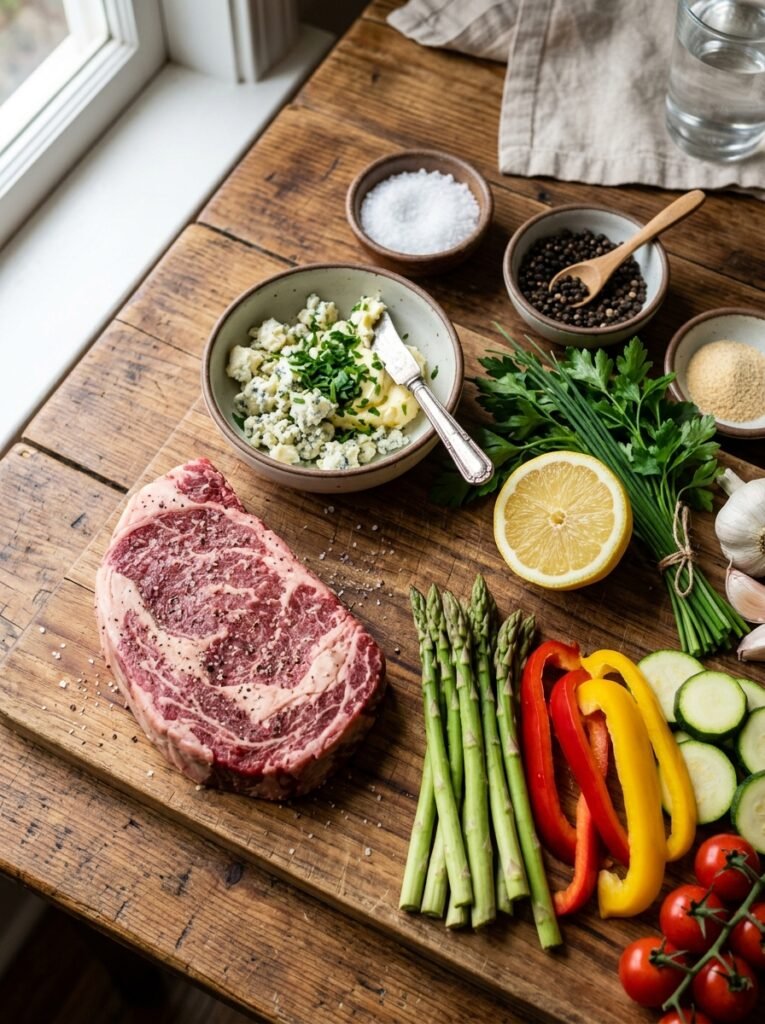 Low Carb Grilled Steak with Blue Cheese Butter 13 Steak ingredients on 202604281714