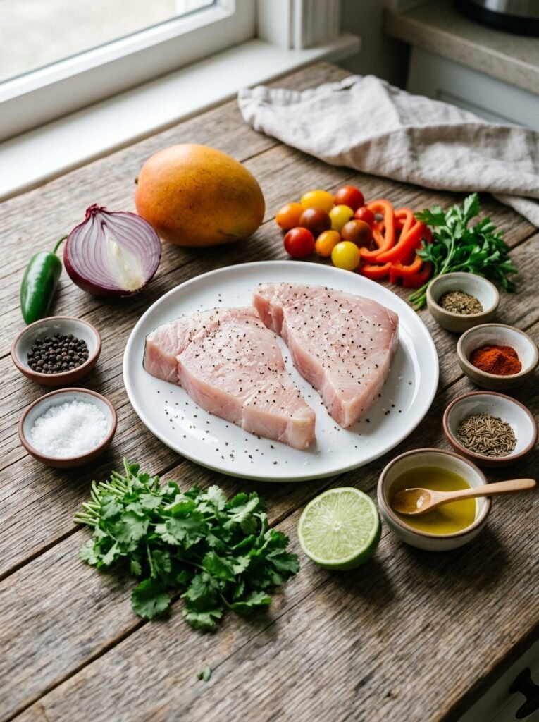 Swordfish with mango 202604102052