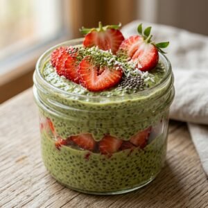 Strawberry Matcha Chia Pudding Recipe