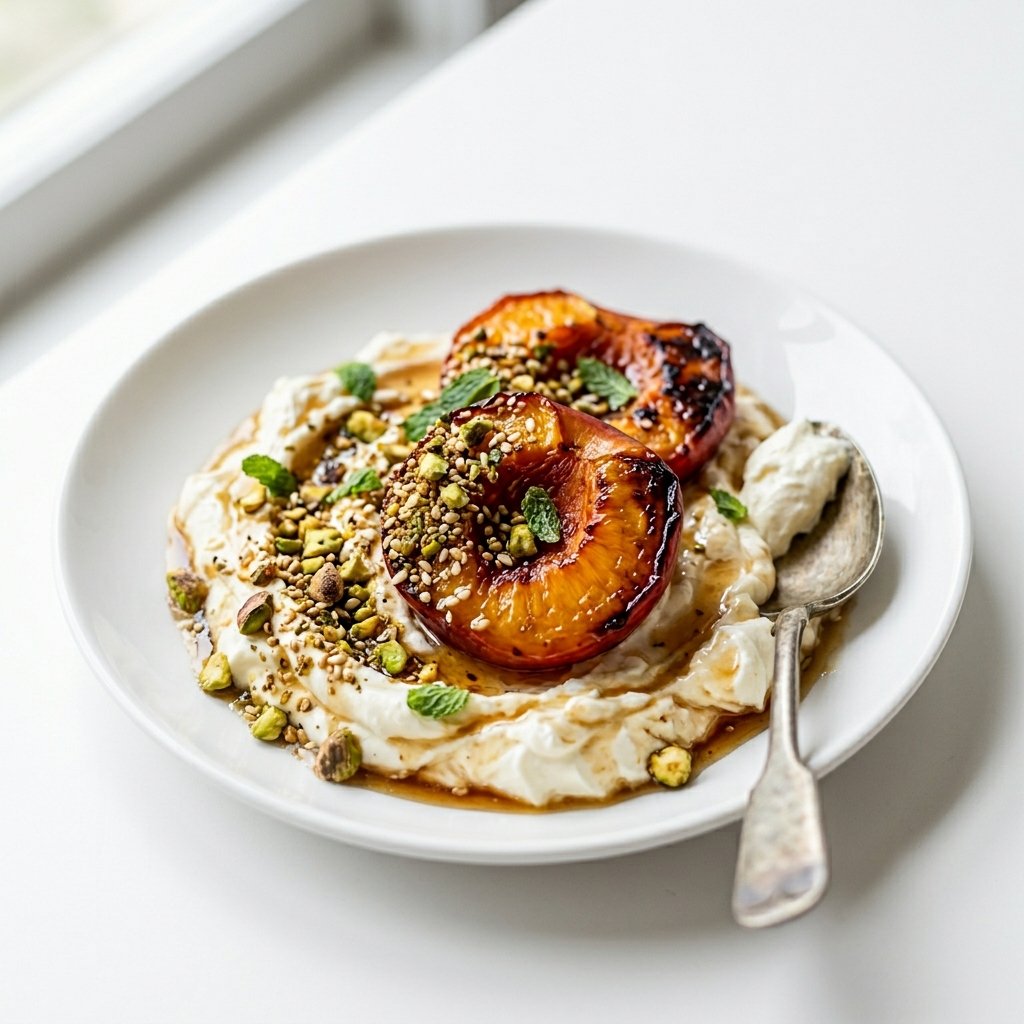 Roasted Nectarine Mess With Pistachio Dukkah Recipe