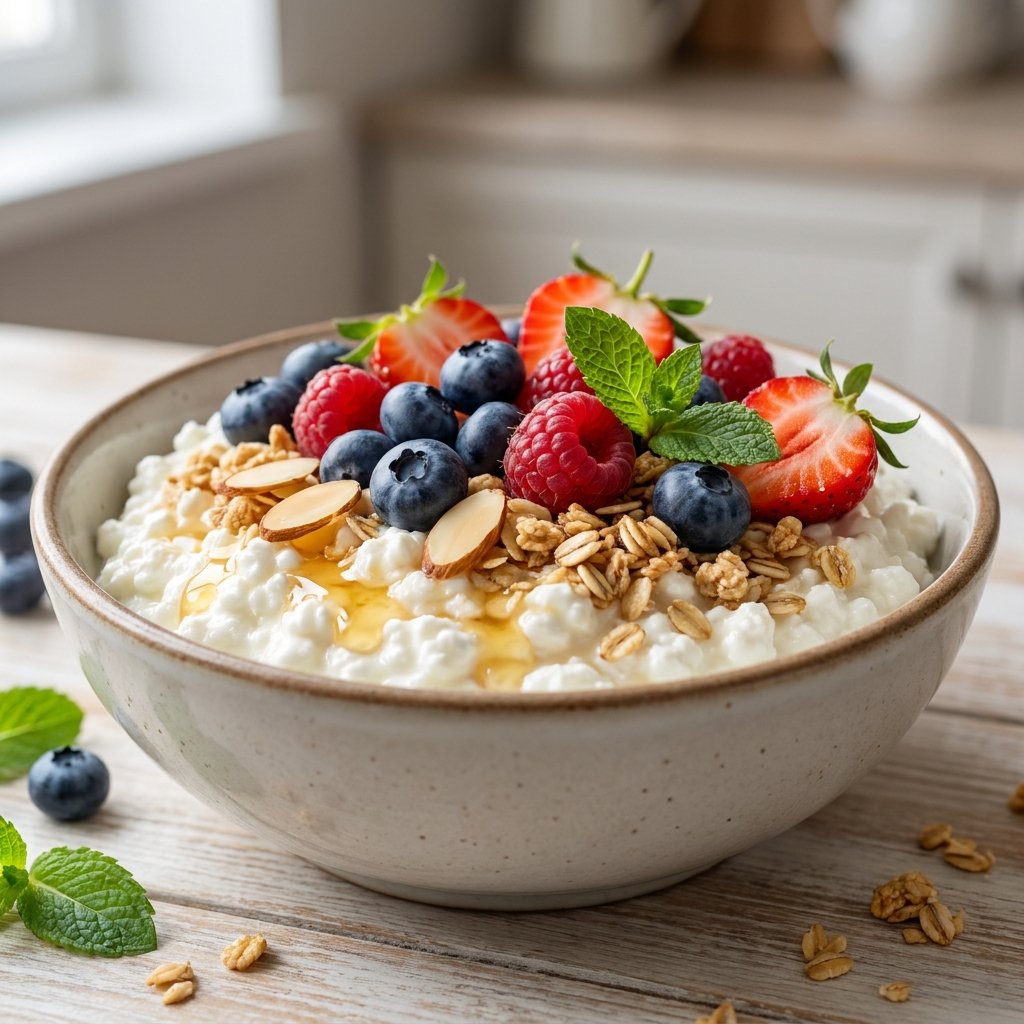 berry cottage cheese breakfast bowl