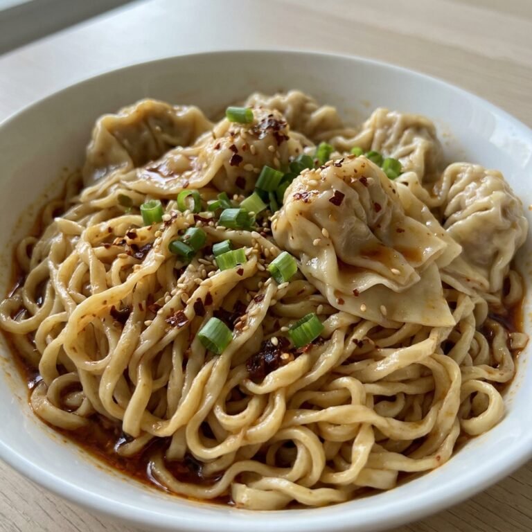 Chile Oil Dumplings With Noodles recipe
