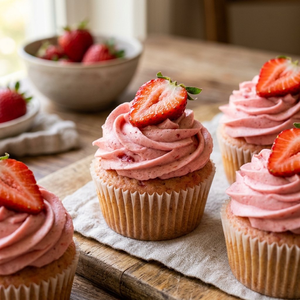 Strawberries And Cream Cupcakes Recipe
