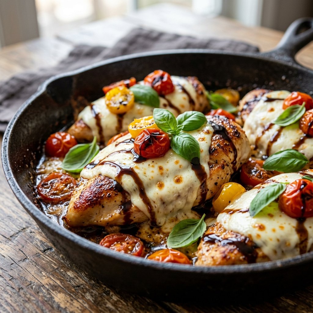 One Pan Caprese Chicken Recipe