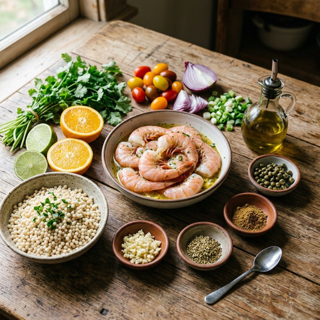 Mojo Shrimp With Couscous and Fried Capers Recipe
