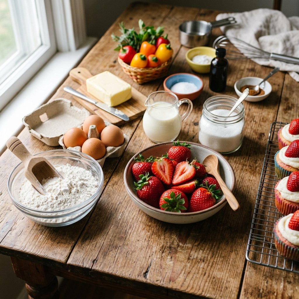 Strawberries And Cream Cupcakes Recipe