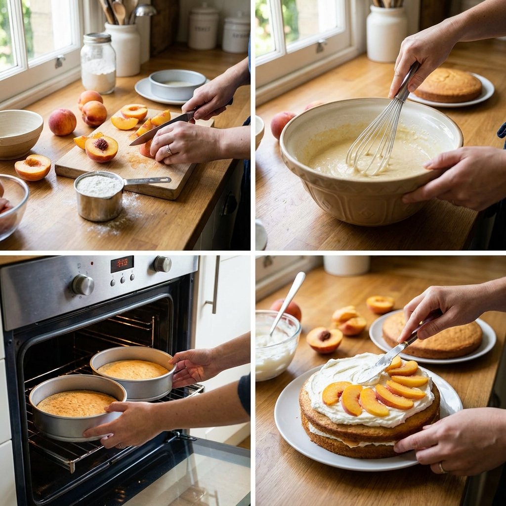 Peaches and Cream Victoria Sandwich Recipe