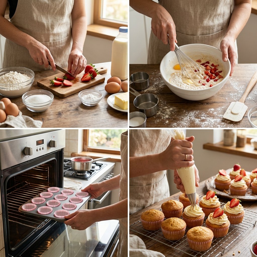 Strawberries And Cream Cupcakes Recipe