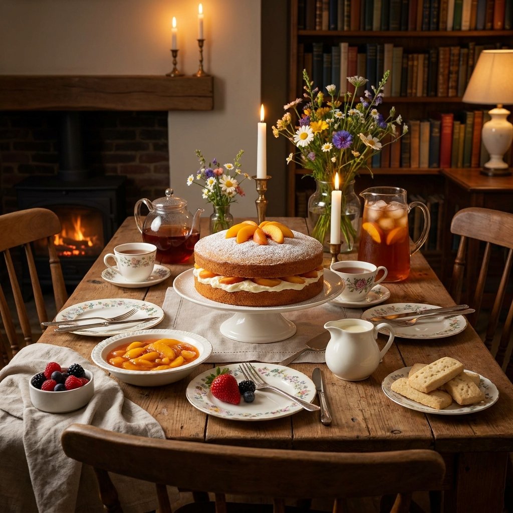 Peaches and Cream Victoria Sandwich Recipe