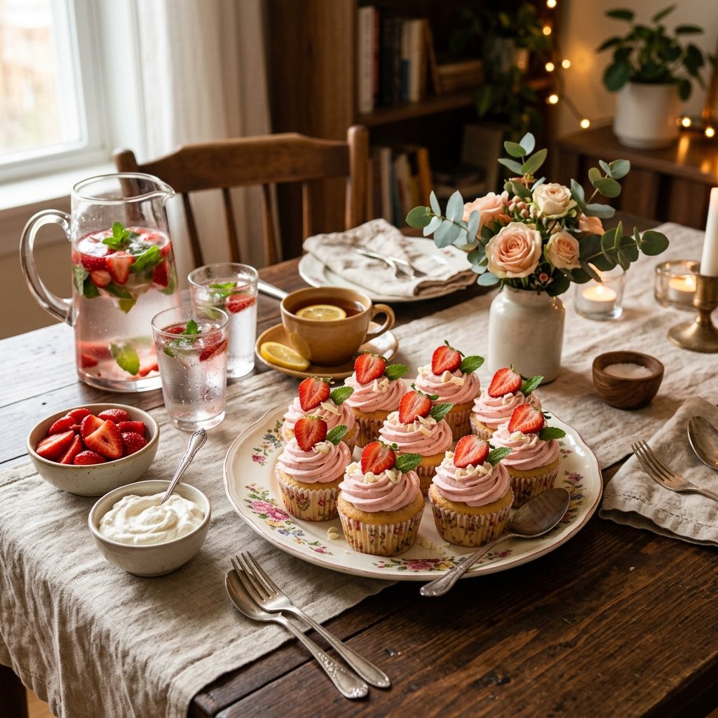 Strawberries And Cream Cupcakes Recipe