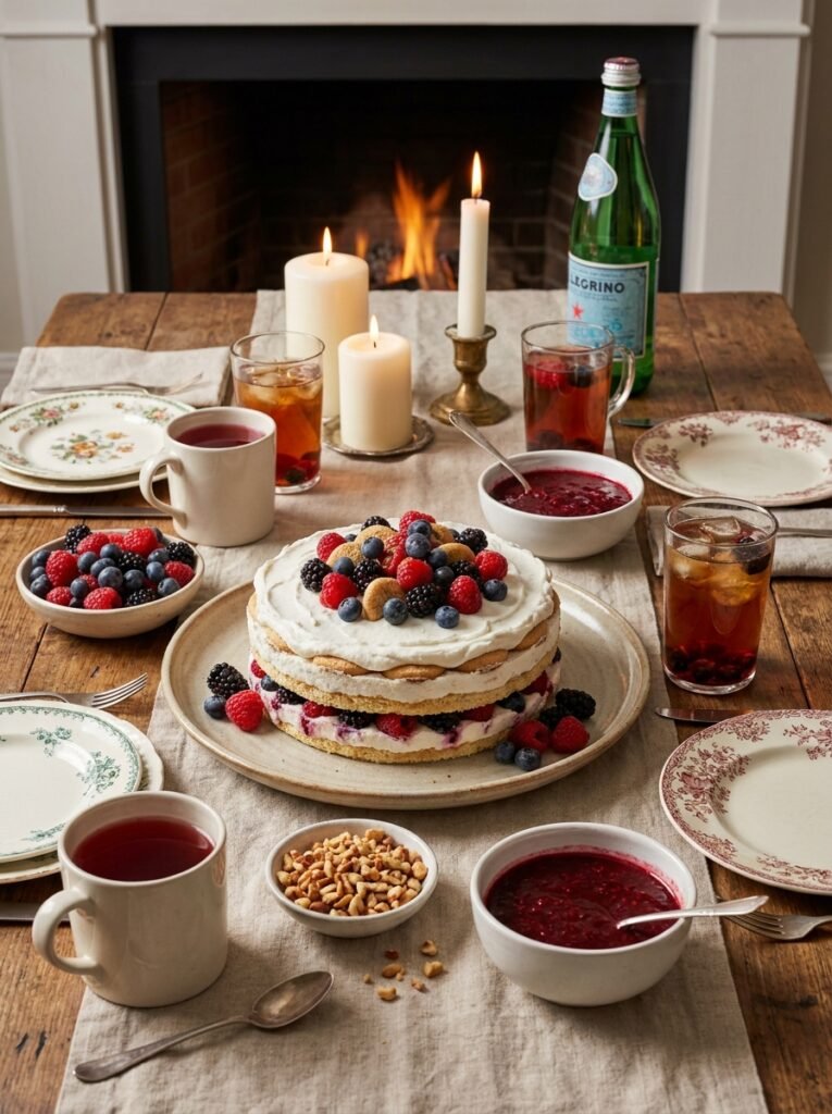 low carb coconut berry icebox cake: A No-Bake Summer Dessert 15 A full serving setup of 202605131536