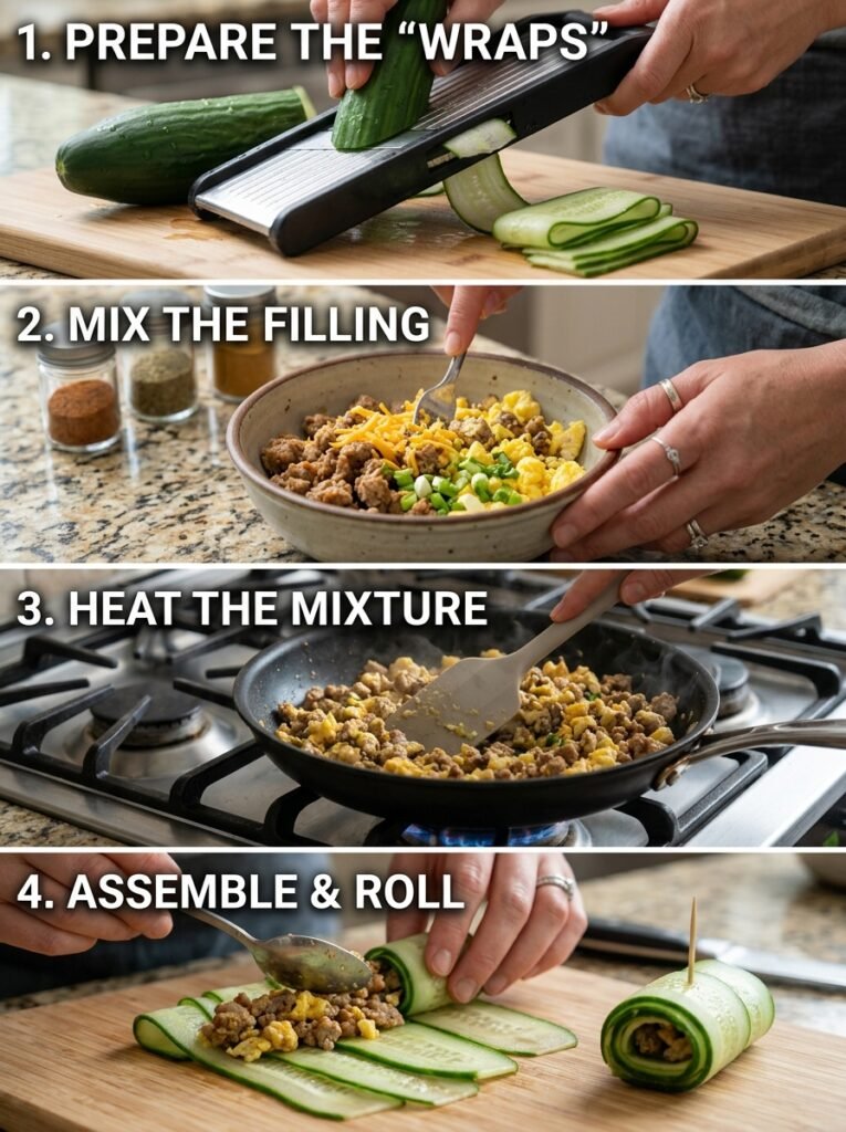 Low Carb Turkey Cucumber Breakfast Wraps 14 A step by step cooking process 202605062011