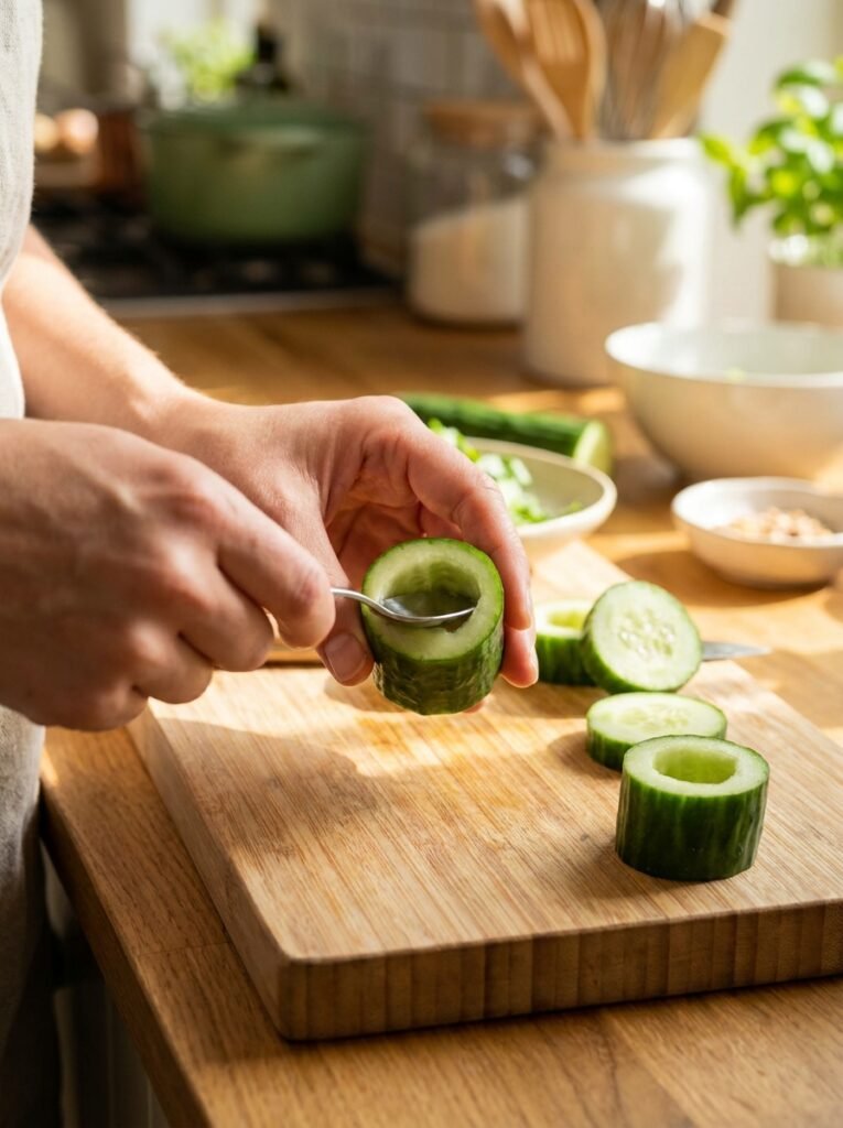 Low Carb Cucumber Shrimp Cocktail Cups 14 A step by step cooking process of 202605131527