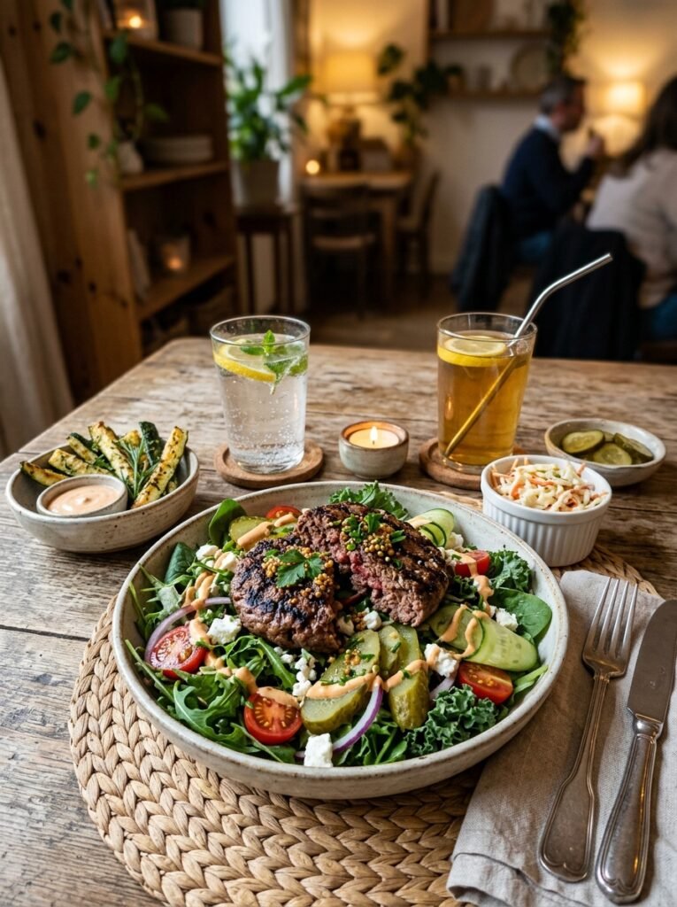 Low Carb Beef Burger Salad with Pickles: A Complete Recipe Guide 15 Beef burger salad setup 202605071827