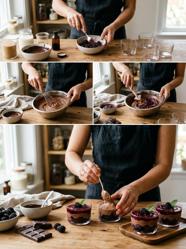 Low Carb Blackberry Chocolate Mousse Cups: Keto Dessert Recipe 14 Blackberry chocolate mousse cups… 202606071437