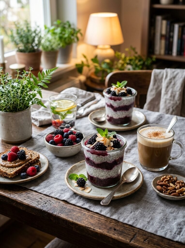 Blackberry coconut chia cups setup 202606101623