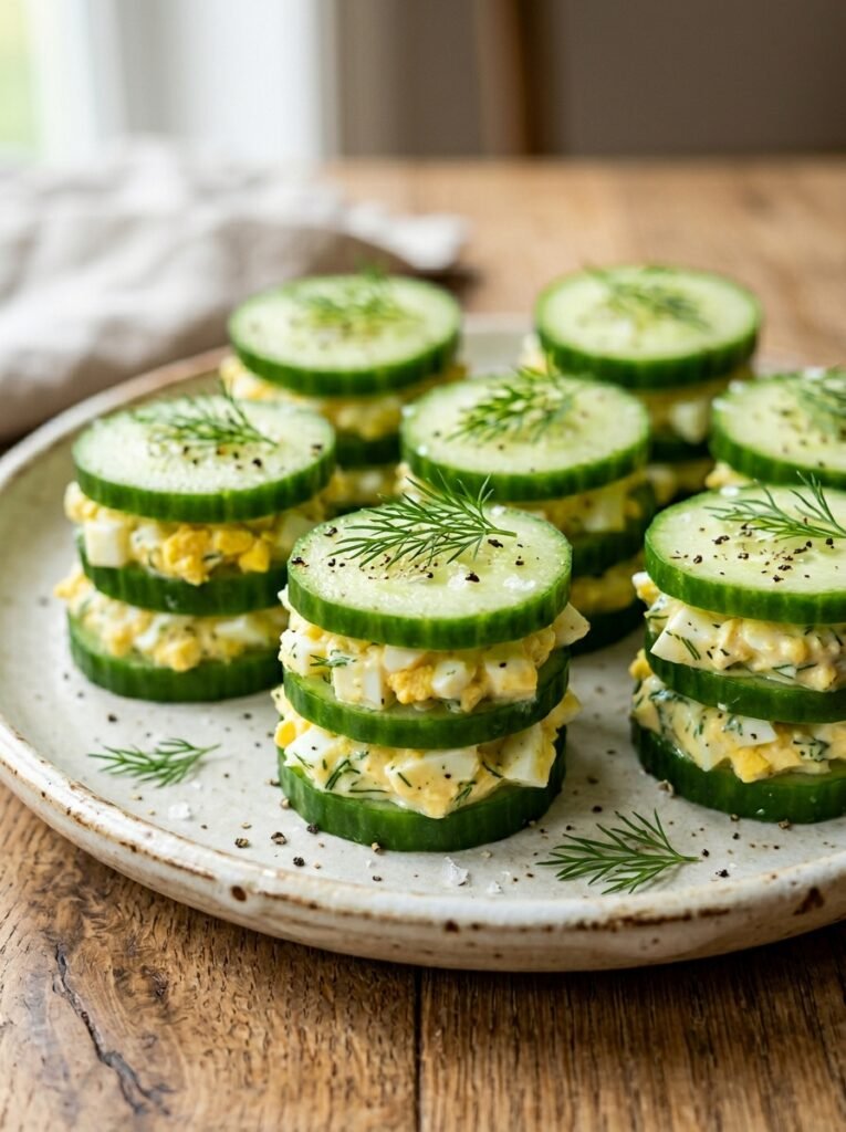 Low Carb Boiled Egg Cucumber Stacks 12 Boiled egg cucumber stacks 202605212205