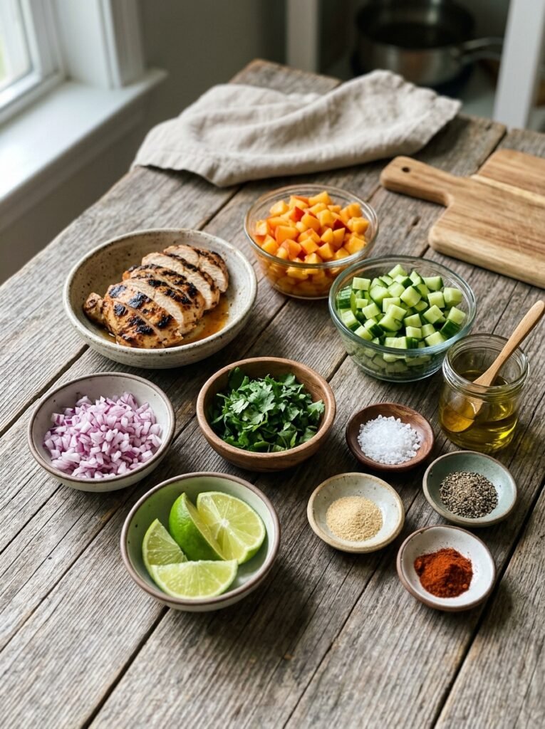 low carb grilled chicken peach cucumber salsa 13 Chicken peach cucumber salsa ing… 202605092342
