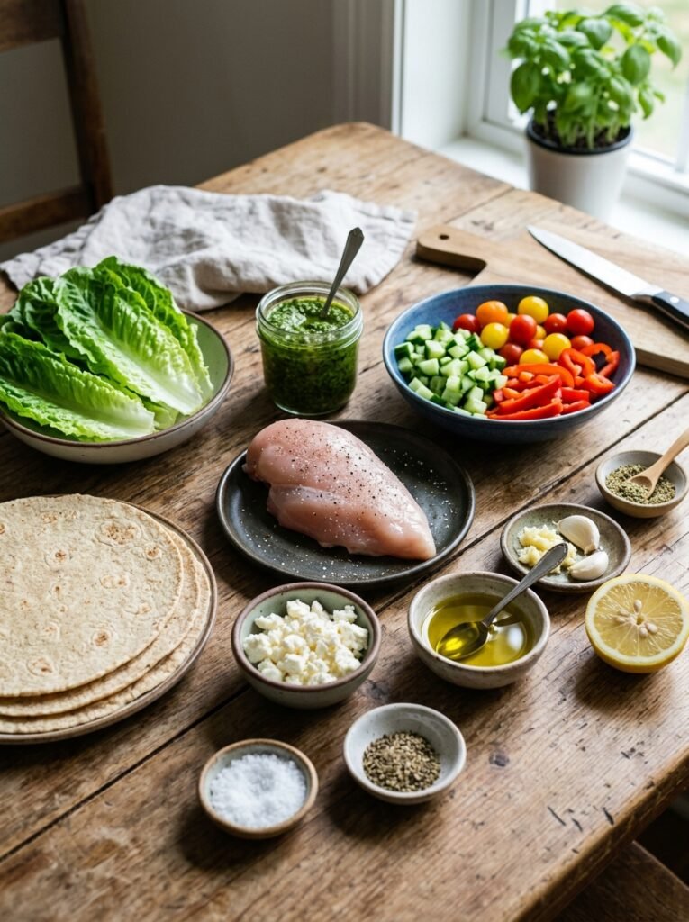 Low Carb Chicken Pesto Cucumber Dinner Wraps 13 Chicken pesto cucumber dinner wraps 202605081809