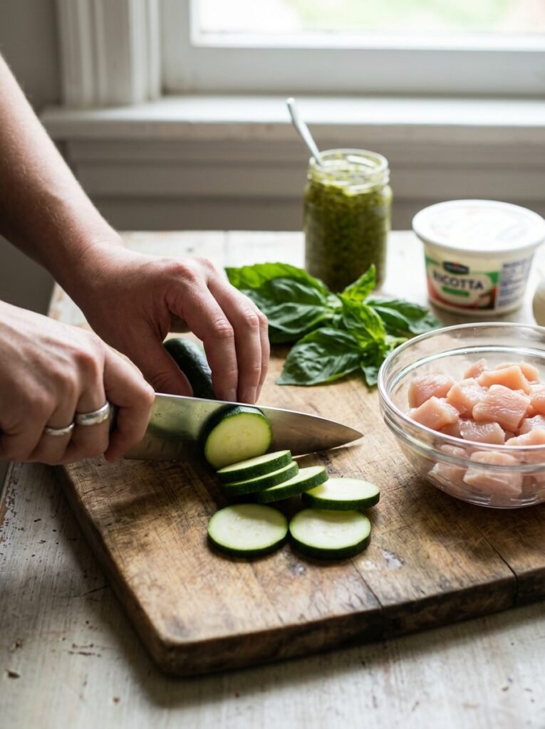low carb chicken pesto ricotta zucchini bake 14 Chicken pesto ricotta zucchini bake 202606081510 2