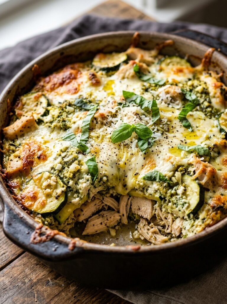 low carb chicken pesto ricotta zucchini bake 17 Chicken pesto ricotta zucchini bake 202606081510