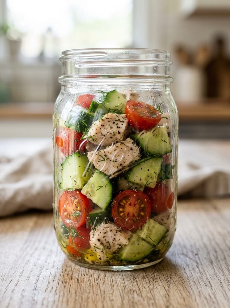 low carb chicken tomato cucumber lunch jar 17 Chicken tomato cucumber lunch jar 202606091422