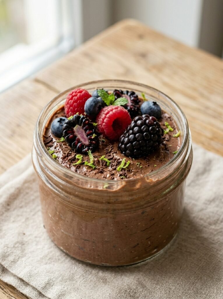 Chocolate avocado berry mousse 202605181428