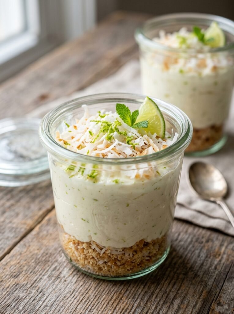 Low Carb Coconut Lime Cheesecake Jars: A Keto Dessert Recipe 12 Coconut lime cheesecake jars 202605181555
