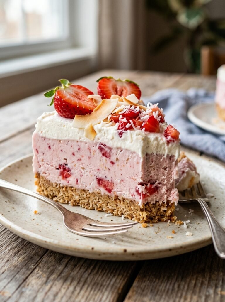 Low Carb Coconut Strawberry Ice Cream Cake 17 Coconut strawberry ice cream cake 202606081601