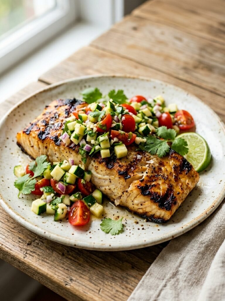 Low Carb Grilled Cod Zucchini Salsa Plate 17 Cod zucchini salsa plate 202605081749