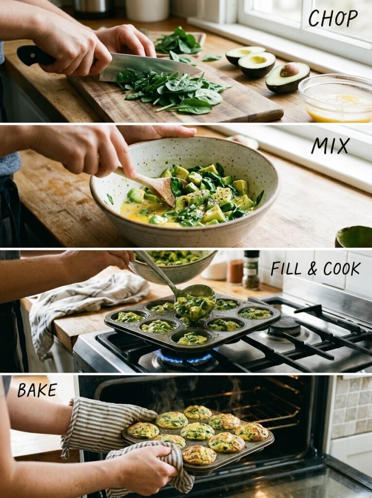Cooking avocado spinach egg muffins 202605242359