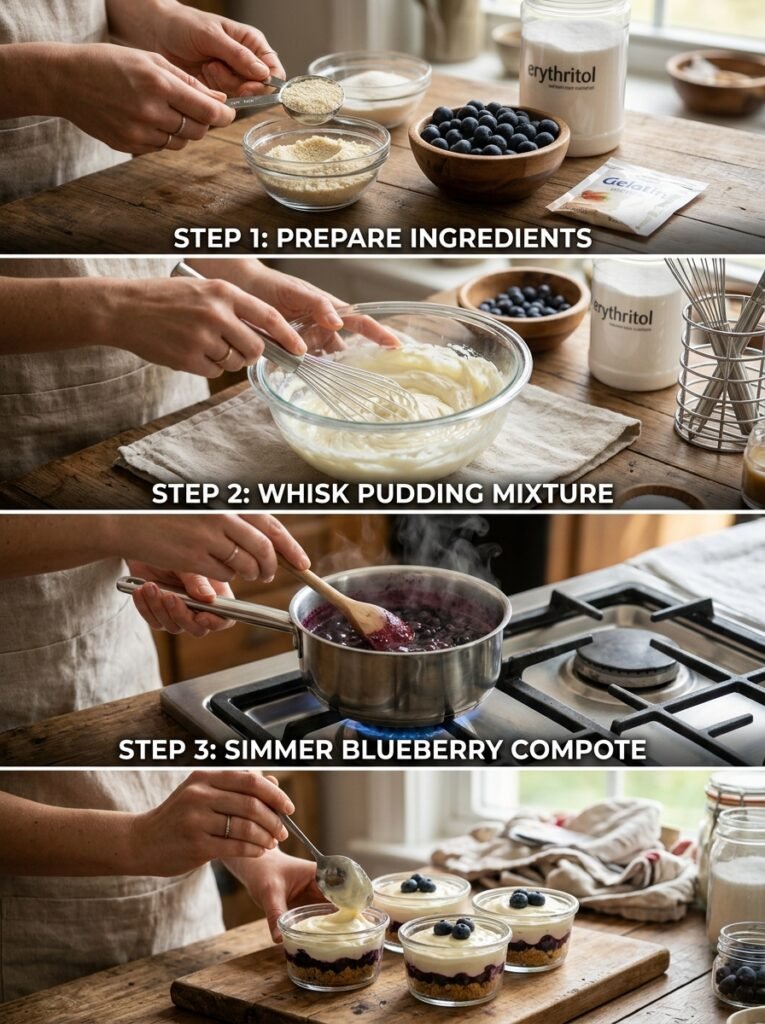 low carb blueberry cheesecake pudding cups 14 Cooking blueberry cheesecake pud… 202606121259