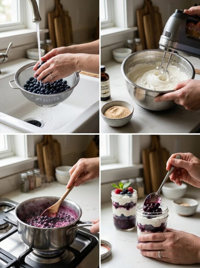 low carb blueberry whipped cream parfait 14 Cooking low carb blueberry parfait 202605091635
