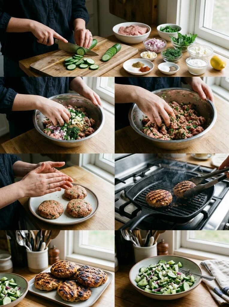 Cooking turkey patties cucumber … 202606051448