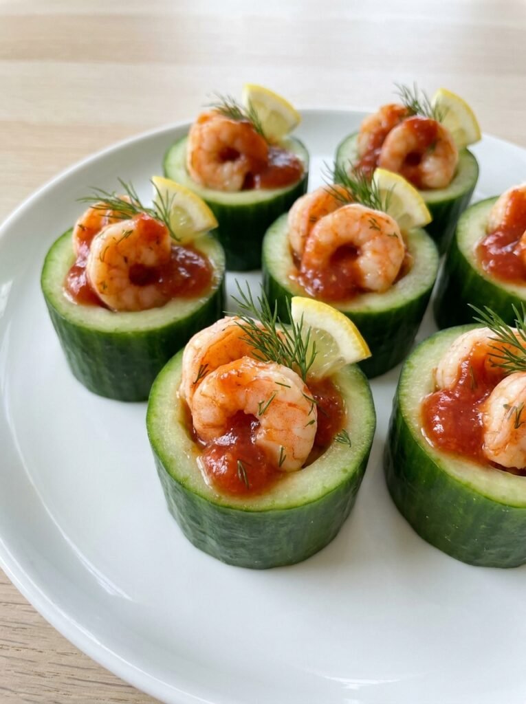 Low Carb Cucumber Shrimp Cocktail Cups 12 Cucumber shrimp cocktail cups 202605131527