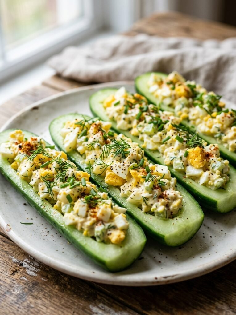 Low Carb Egg Salad Cucumber Breakfast Boats 12 Egg salad cucumber breakfast boats 202605141559