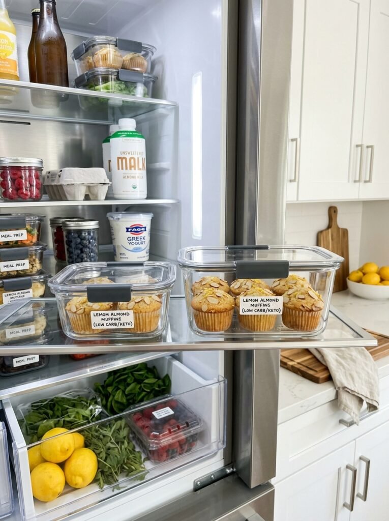 low carb lemon almond breakfast muffins 16 Food storage containers breakfas… 202606041541