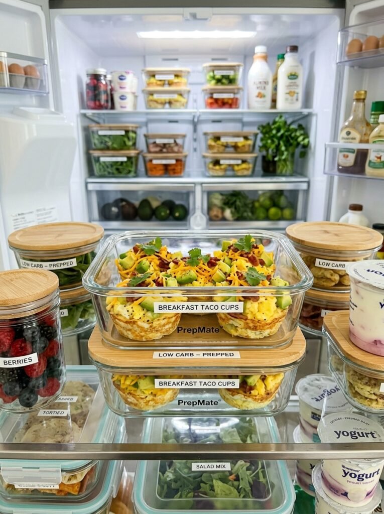 Low Carb Avocado Egg Breakfast Taco Cups 16 Food storage containers breakfas… 202606121252