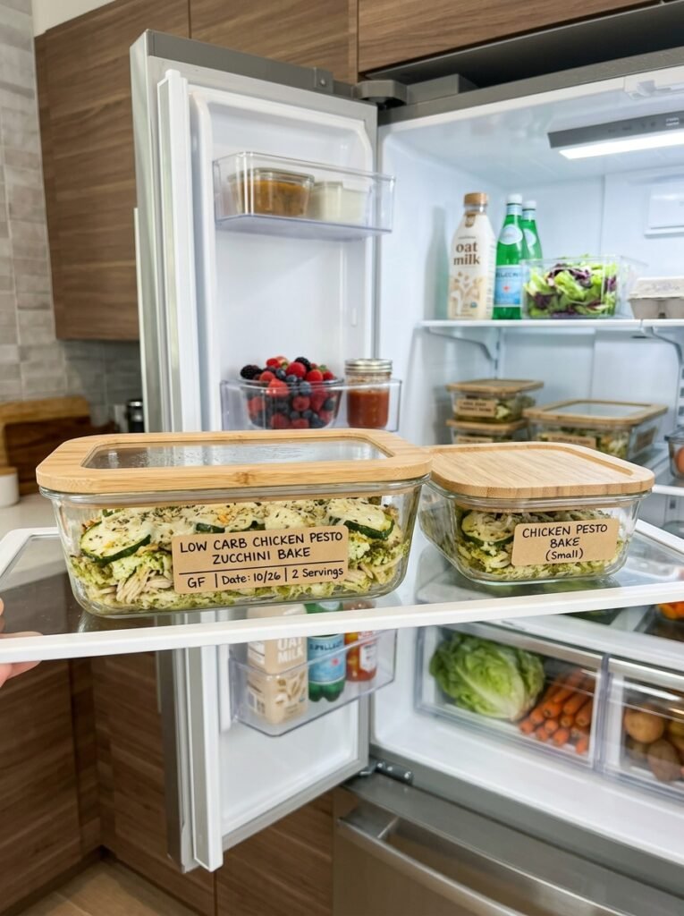 low carb chicken pesto ricotta zucchini bake 16 Food storage containers chicken … 202606081510