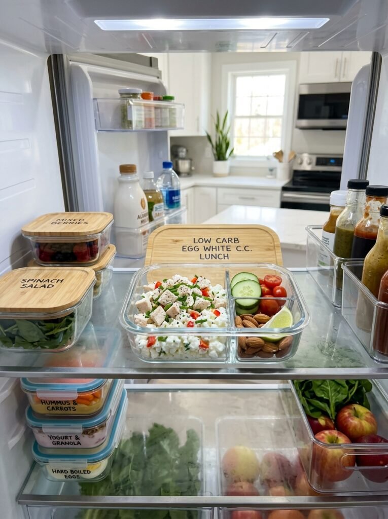 Low Carb Egg White Cottage Cheese Lunch Box 16 Food storage containers fridge o… 202606071441