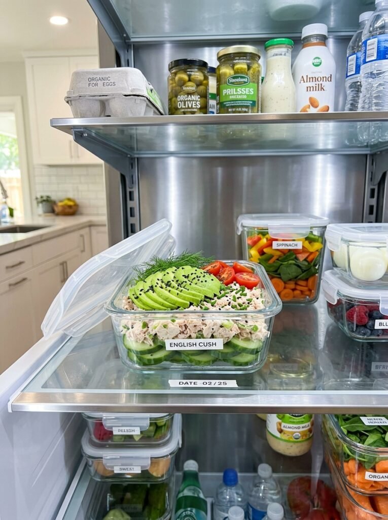 low carb tuna cucumber avocado lunch stack 16 Food storage containers lunch stack 202606071510
