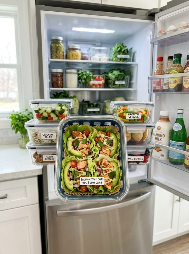 Low Carb Salmon Lettuce Taco Lunch Cups: A Crispy, Fresh, and Flavorful Midday Meal 16 Food storage containers salmon t… 202606061900