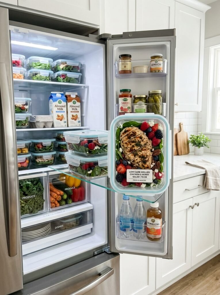 low carb grilled chicken berry spinach plate: A Complete Recipe Guide 16 Food storage containers with chi… 202606101535