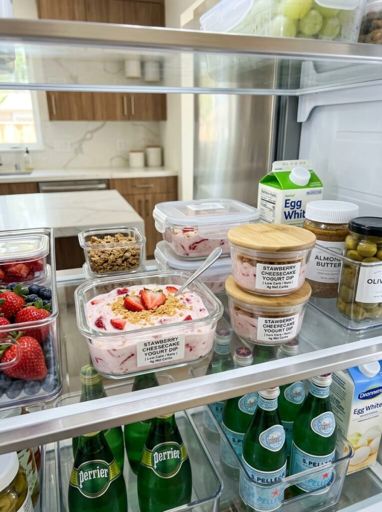 low carb strawberry cheesecake yogurt dip 16 Food storage containers yogurt dip 202606101614