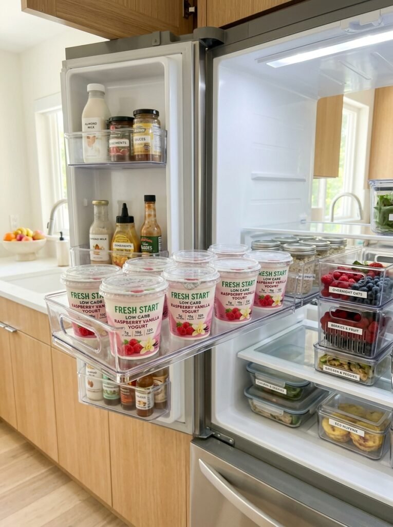 Low Carb Raspberry Vanilla Yogurt Cups 16 Food storage cups fridge organiz… 202606081551