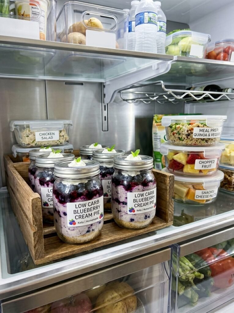 low carb blueberry cream pie jars 16 Food storage jars kitchen 202606091418