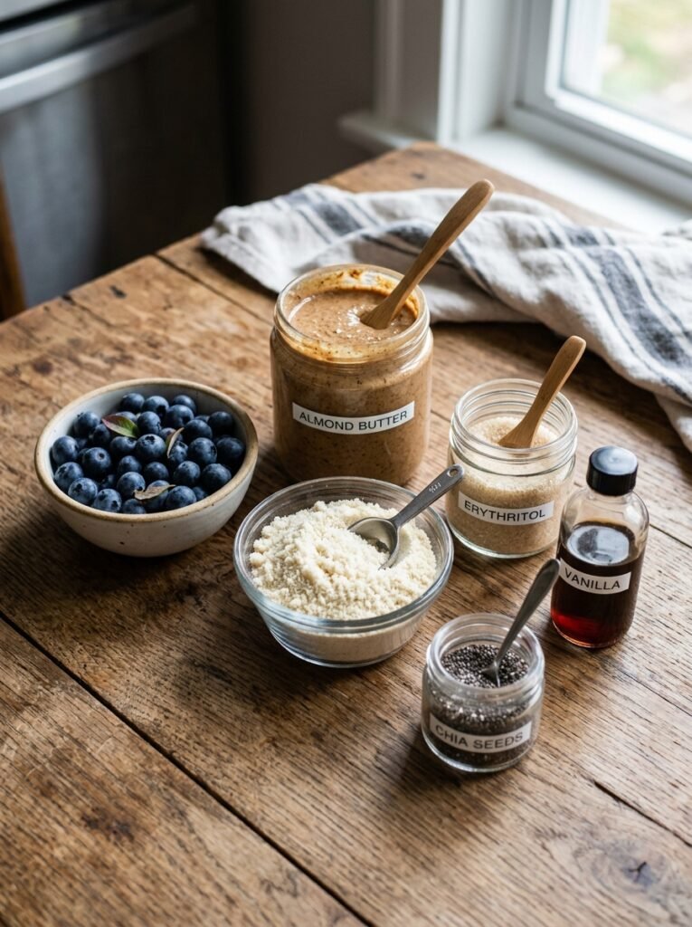 Low Carb Blueberry Almond Butter Bites: Easy No-Bake Keto Snack 13 Ingredients for blueberry bites 202606061853